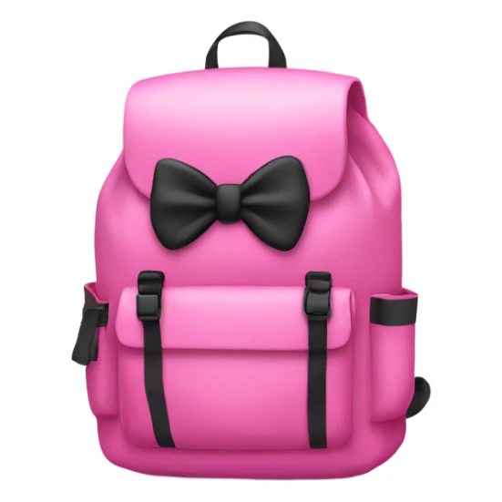pink backpack with a black bow on it sticker