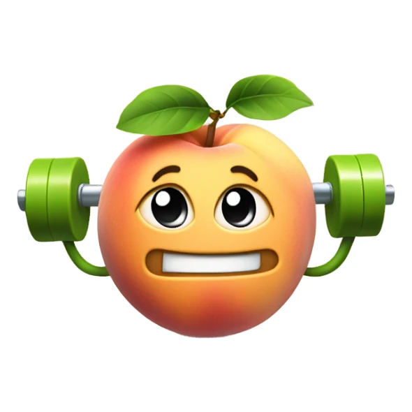 Peach winking and lifting weights with 2 arms  sticker