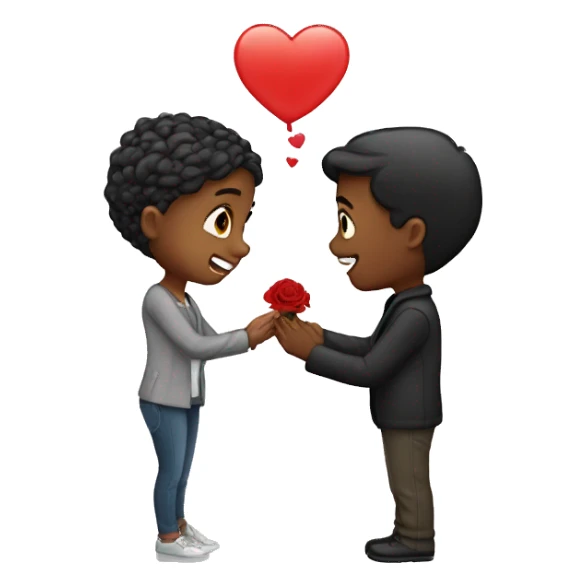 Boy propose to girl sticker