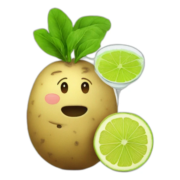 potato man with margarita sticker