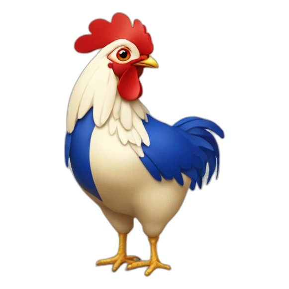 Coq français avec un drapeau sticker
