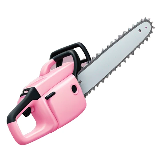 pastel pink chainsaw with hearts sticker