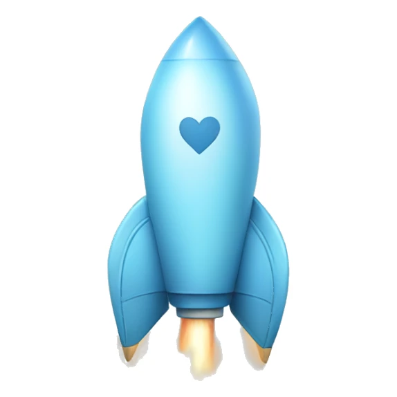 light blue heart rocket sticker