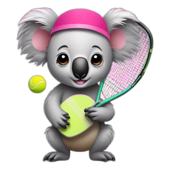 koala with pink head band playing padel sticker