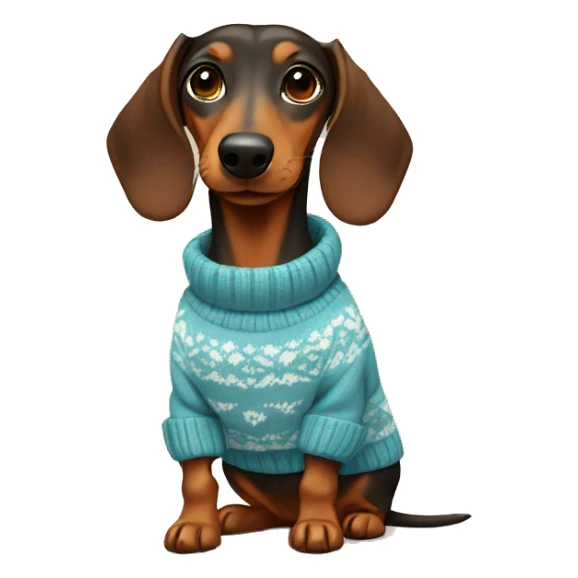 Dachshund wearing a sweater sticker