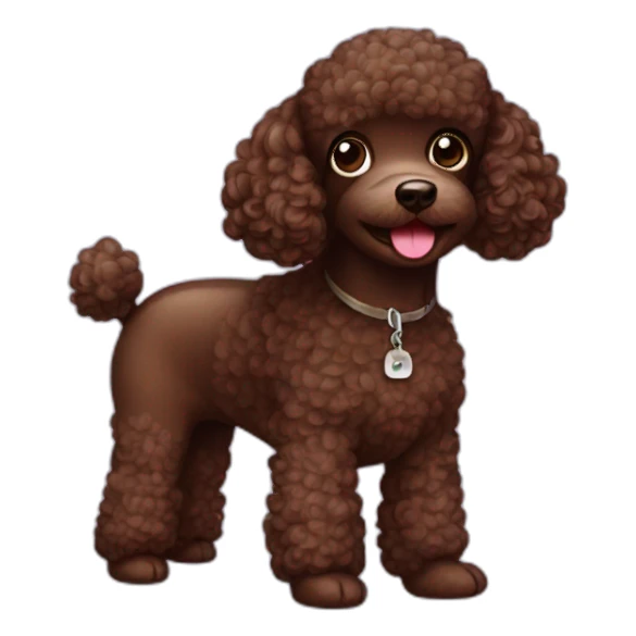 Cute Chocolate poodle sticker