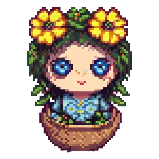 цветы с глазками, стиль 7 sticker