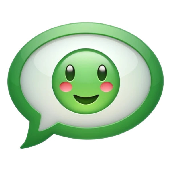 white speech bubble emoji containing green check mark sticker