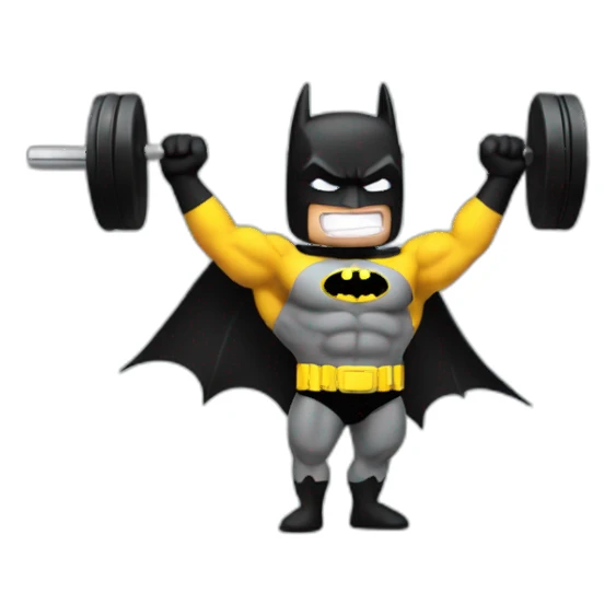batman lifting weights sticker