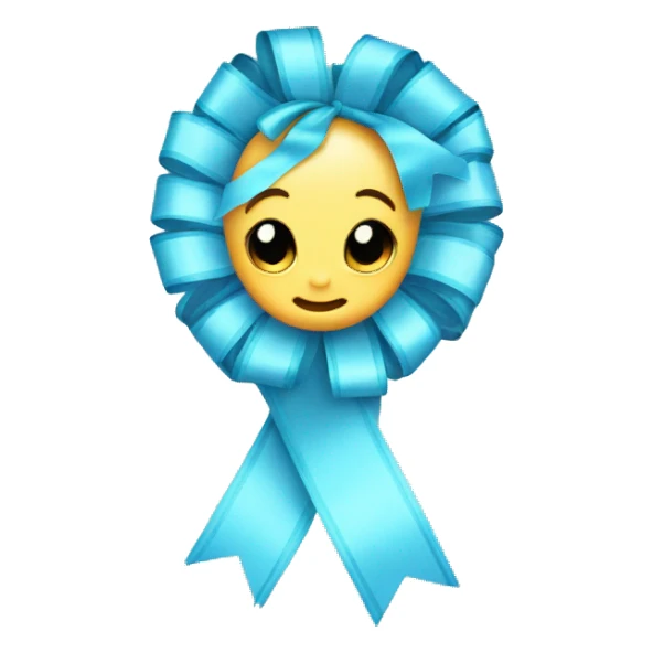 baby blue ribbon sticker
