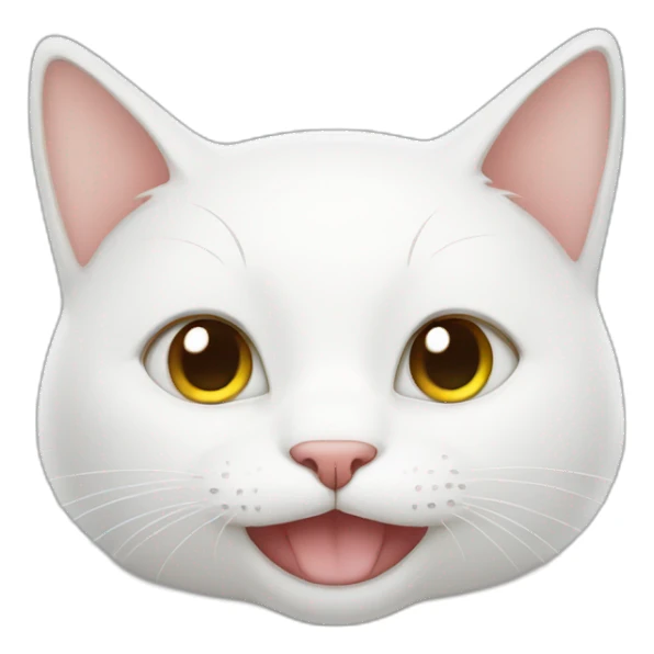 white cat smiling sticker