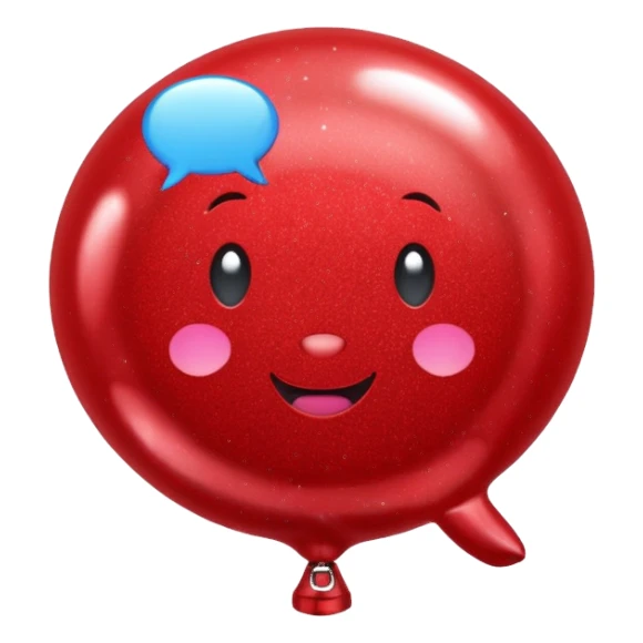 red glitter baloon chat sticker