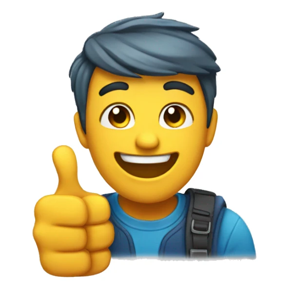 very happy moji with thumb up sticker