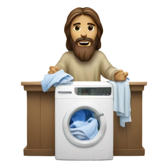 Jesus Christ doing laundry sticker