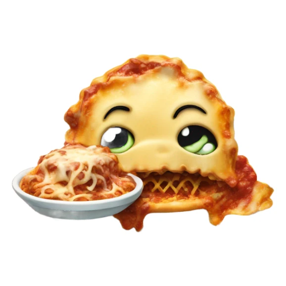 Stitch eating lasagna  sticker
