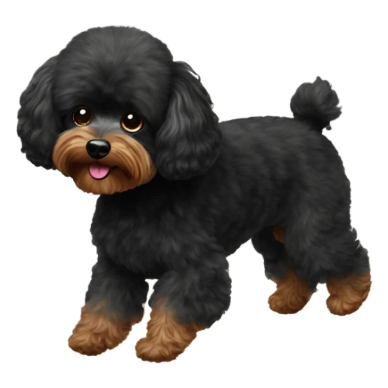 Black Yorkipoodle levitating  sticker