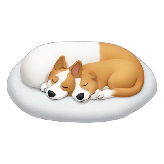 two sleeping corgi on bed yin-yang sticker