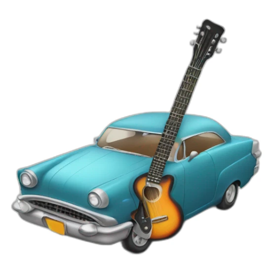 Car with a guitar sticker