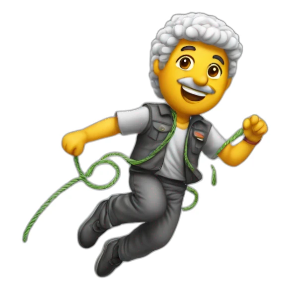 Yessir arafat jumping with a rope sticker