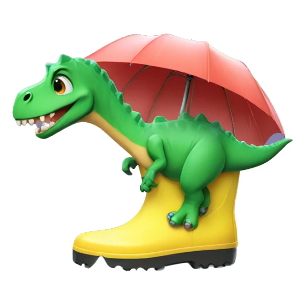 Dinosaur in rain boots  sticker
