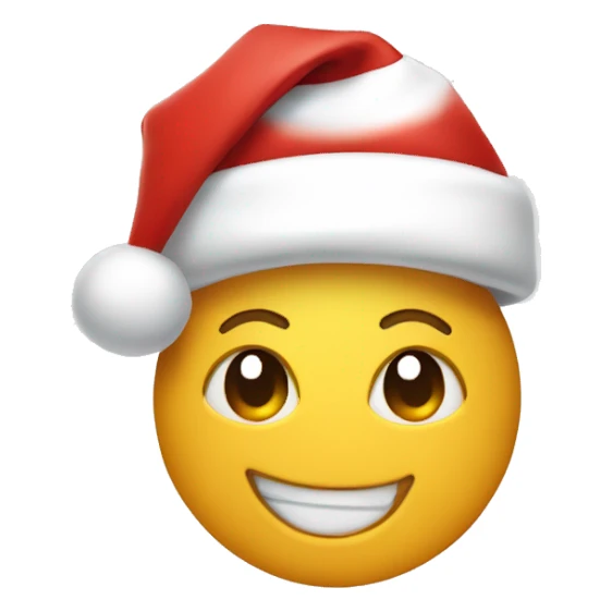 happy face with christmas hat sticker
