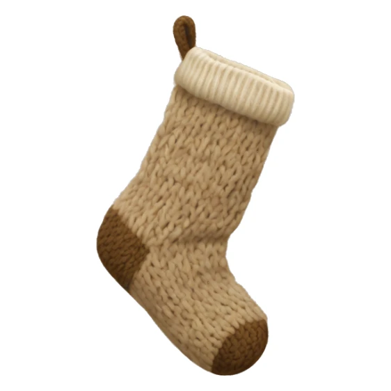 Beige knit Christmas sock sticker