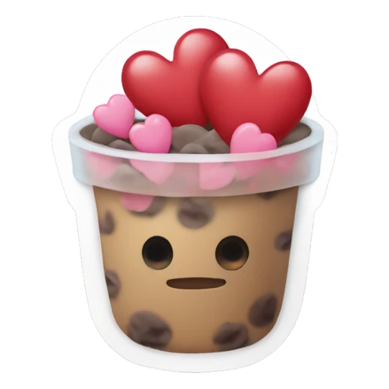 boba with hearts sticker