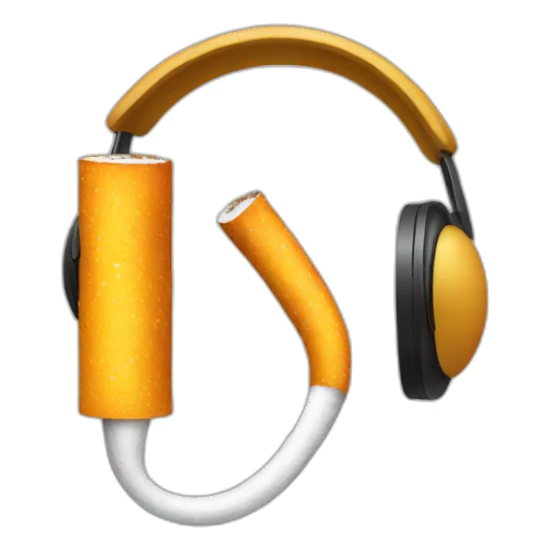 cigarette with headphones sticker
