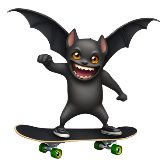 Bat riding a skateboard sticker
