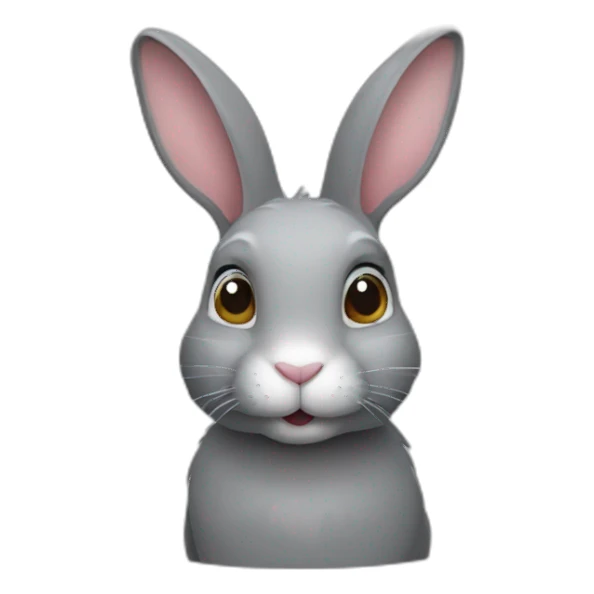 a gray rabbit sticker