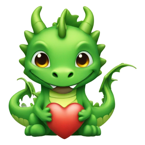 green dragon with heart sticker