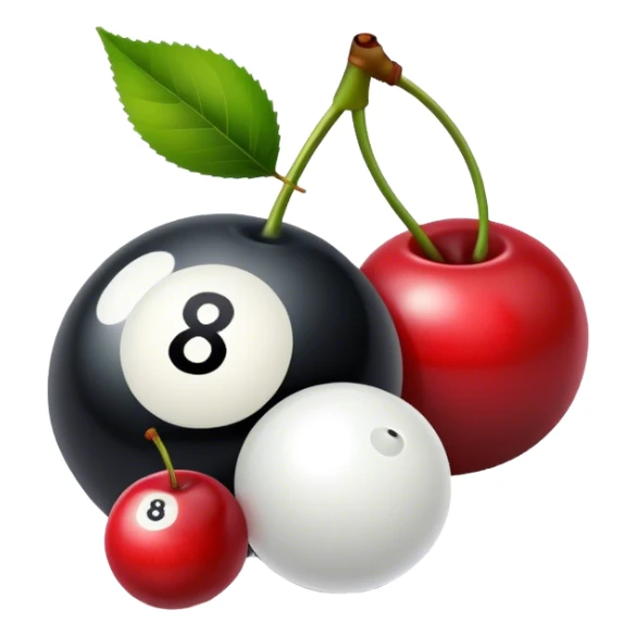 Cherries with the 8ball symbol inside  sticker