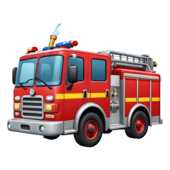 Fire truck throwing water sticker
