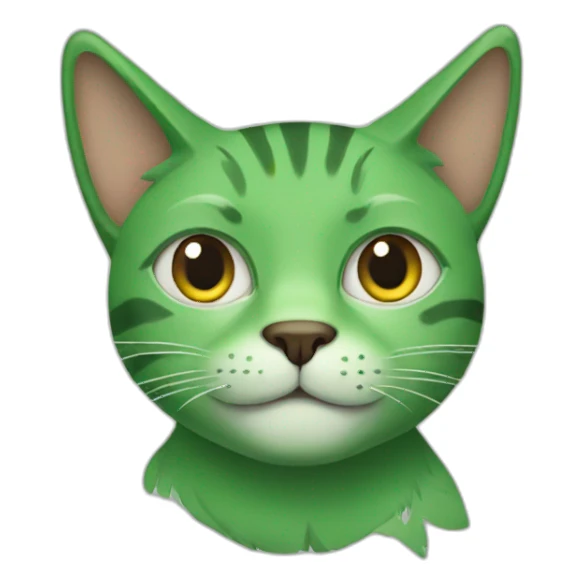 Green cat sticker