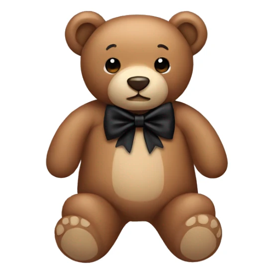 Teddy bear with black bow  sticker
