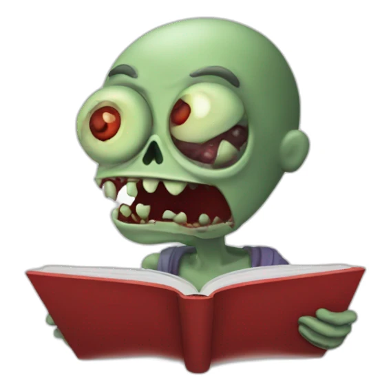Zombie reading a red book sticker