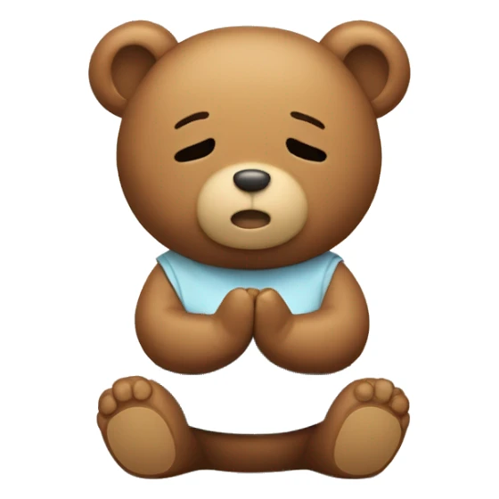 Teddy bear praying with closed eyes sticker