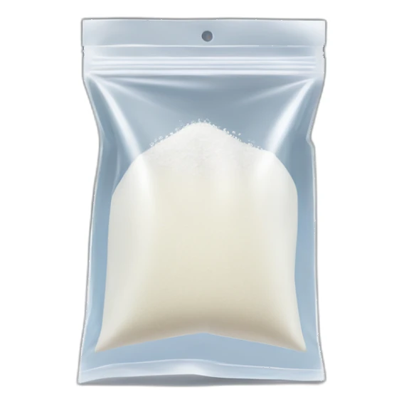 small transparent ziplock bag, with some white powder sticker