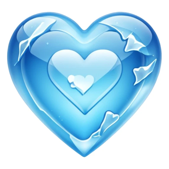 blue ice heart with logo "S" sticker