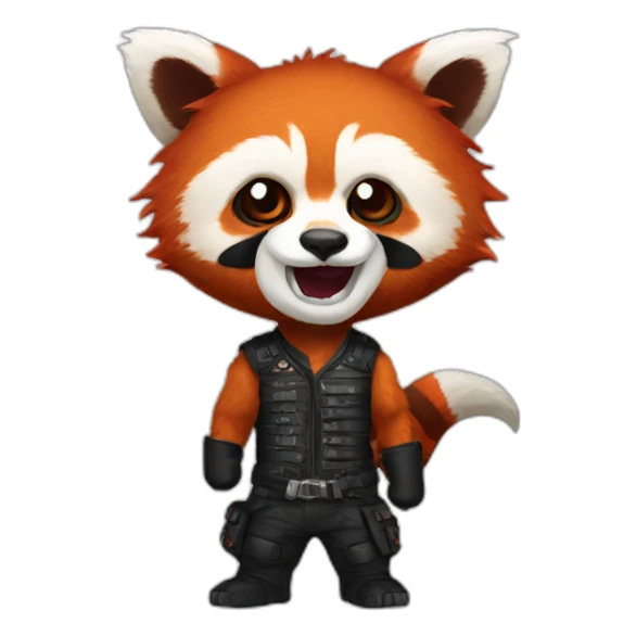 heavy metal red panda sticker