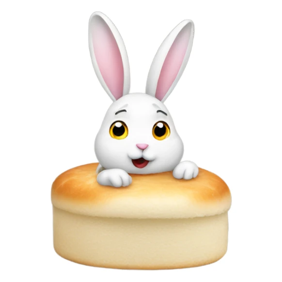 A bunny eating a rice cake sticker