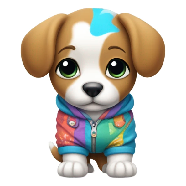 Puppy wearing pants sticker