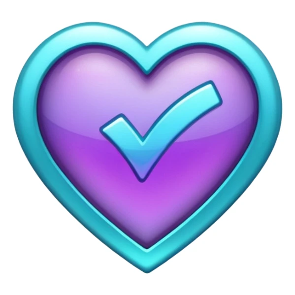 glitter purple and cian checkmark sticker