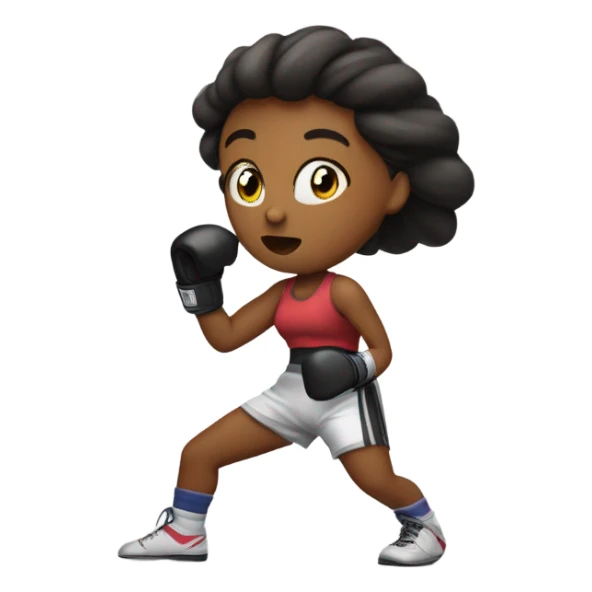 Girl boxing sticker