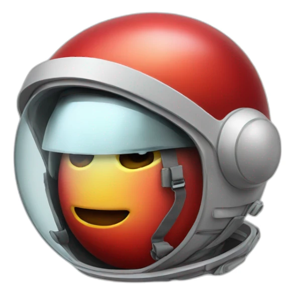 red apple wearing space helmet sticker