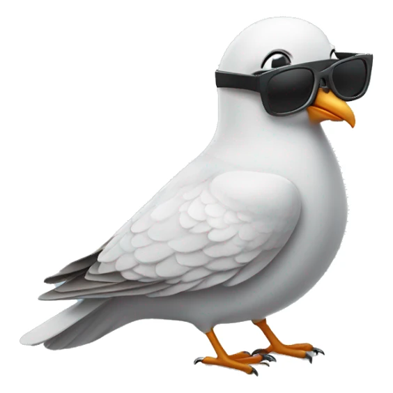 silly dove with sunglasses sticker