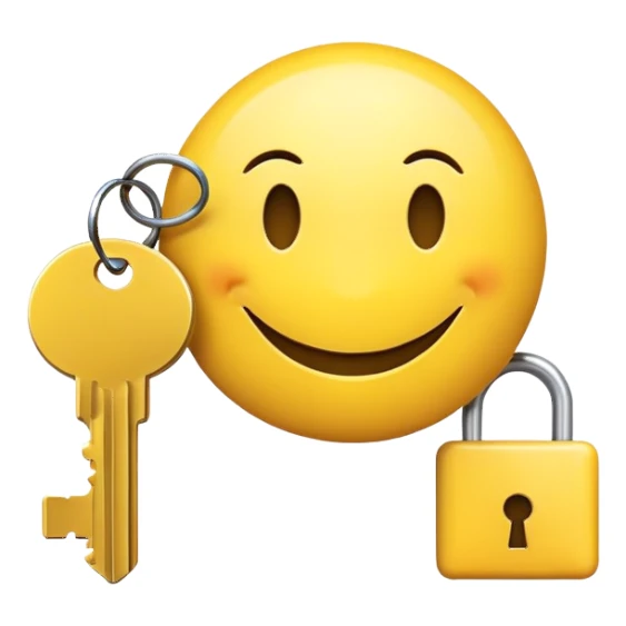 Smiley face with keys in hand sticker