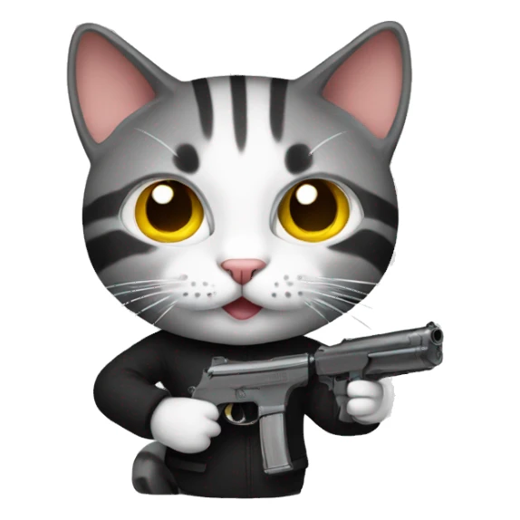 cat with gun emoji sticker