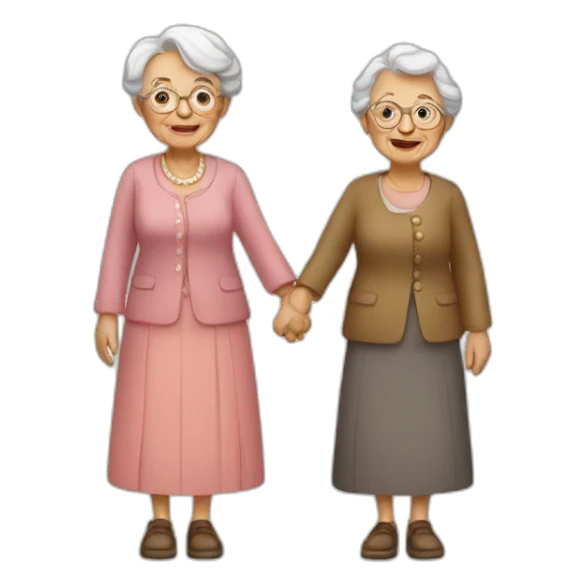 old ladies holding hands sticker