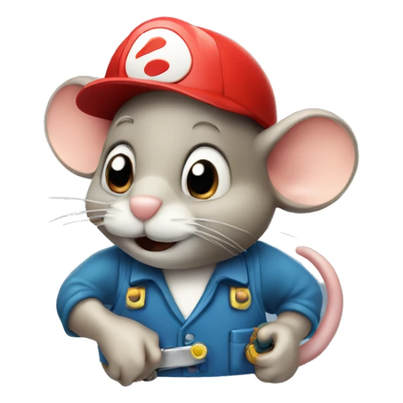 plumber mouse with moustache sticker